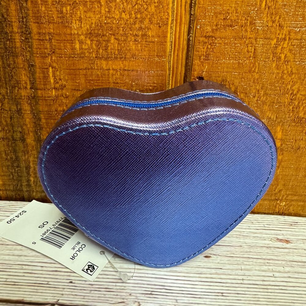 STELLA & MAX Heart Shaped Compact Jewelry Box - Blue